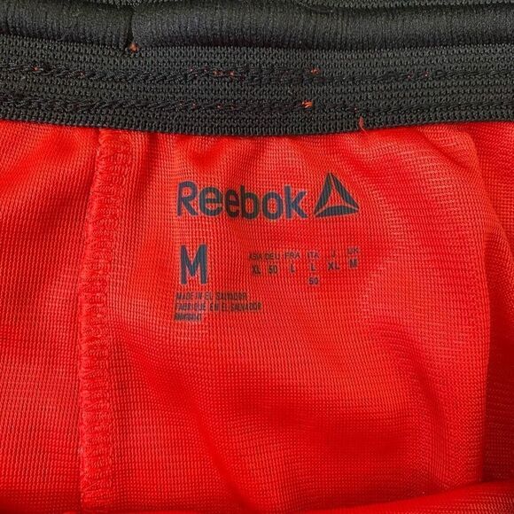 Reebok men M pull on athletic shorts w/elastic drawstring waist orange - Picture 4 of 8